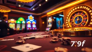 Engaging players at a luxurious online casino with 789f logo prominently featured.