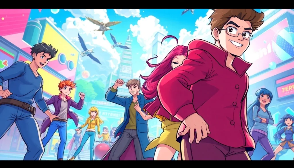 뉴토끼 웹툰 장면을 다채롭게 보여주는 일러스트