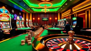 Players enjoying a thrilling experience at the trang chủ i9bet online casino, featuring vibrant gaming elements.