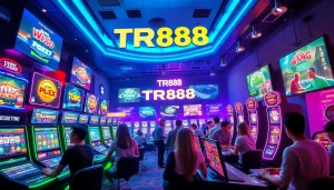 Experience the thrilling world of TR88 Vip online gaming with vibrant visuals of players enjoying various games.