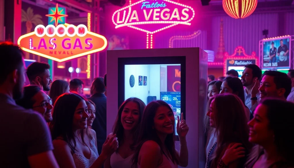 Las Vegas Photo Booth Rental featuring joyful guests capturing memories at a vibrant event.