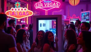 Las Vegas Photo Booth Rental featuring joyful guests capturing memories at a vibrant event.