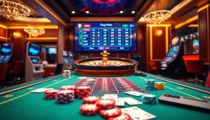 Engage with the exciting 바이낸스 회원가입 process within a lively casino setting, showcasing vibrant gaming elements.