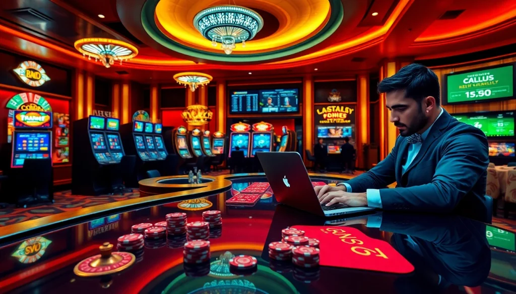 Exciting gaming experience at https://vaoluoitv.it.com with vibrant slots and poker tables.