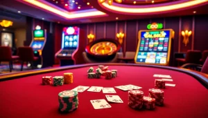 Experience the excitement of GO88 with vibrant poker and roulette games in a luxurious casino setting.