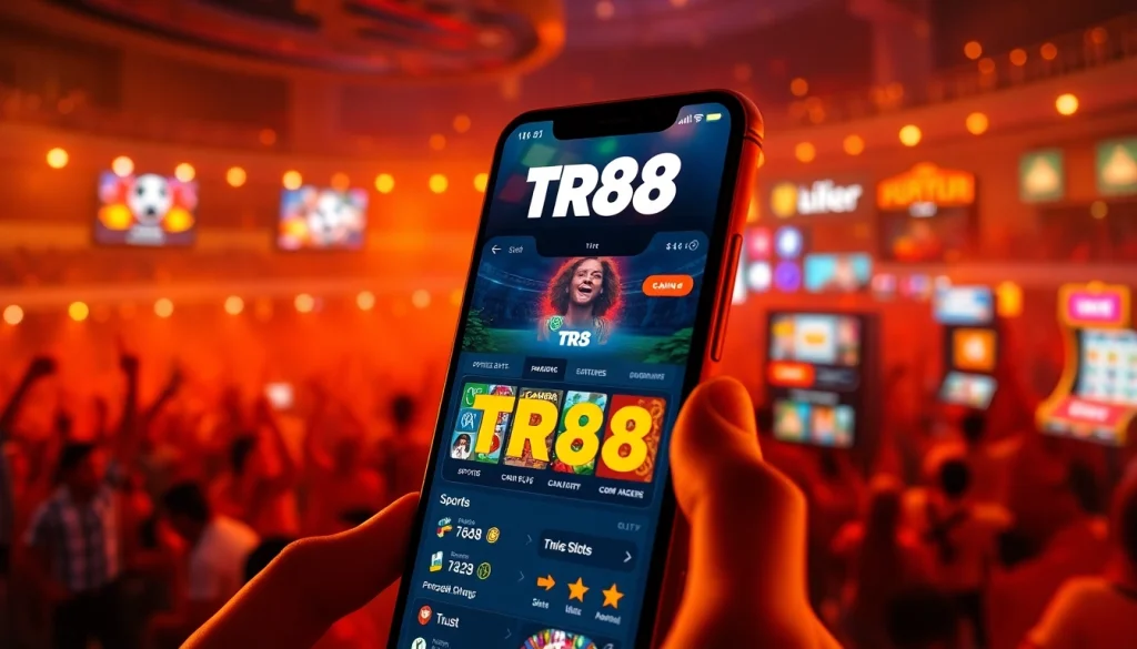 TR88 online betting interface showcasing exciting games and vibrant atmosphere.
