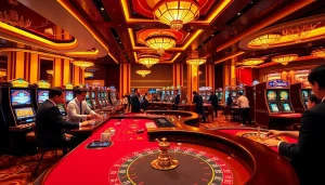 X88 tours featuring an exciting casino gaming atmosphere with players at roulette and blackjack tables.
