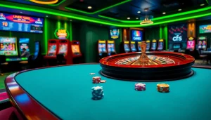 Experience the thrill of betting with Fun88 in a vibrant casino scene featuring a sleek gambling interface.