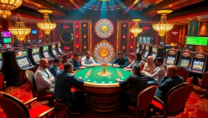 Engage in exciting gameplay at https://23wini.online with vibrant casino tables and players, showcasing thrilling moments.