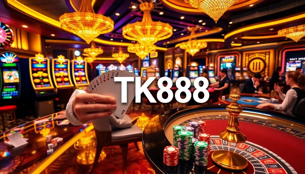 Gambler winning at a luxury casino table, emphasizing excitement in gaming and TK88.