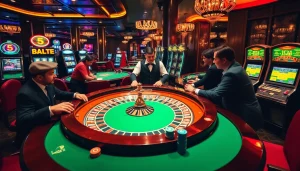 Experience the thrill of gambling with JUMLAH BACKLINK-themed designs in a vibrant casino atmosphere.
