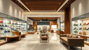 레플리카쇼핑몰의 고퀄리티 제품을 보여주는 상점 내부 전경