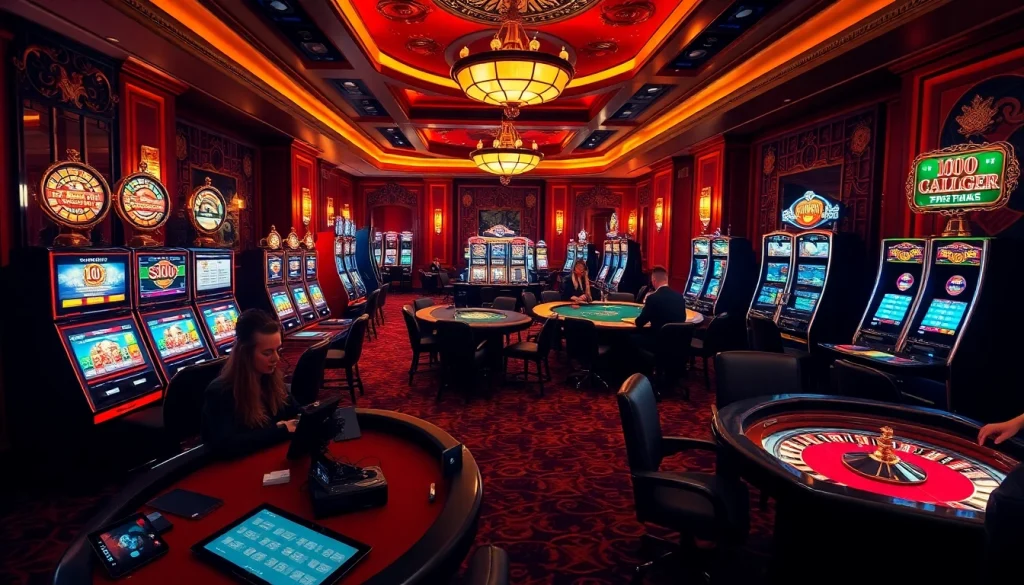 Players enjoying an exciting casino night featuring hidden wiki themes and vibrant slot machines.