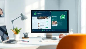 现代工作空间中的无缝 WhatsApp网页版通信界面。