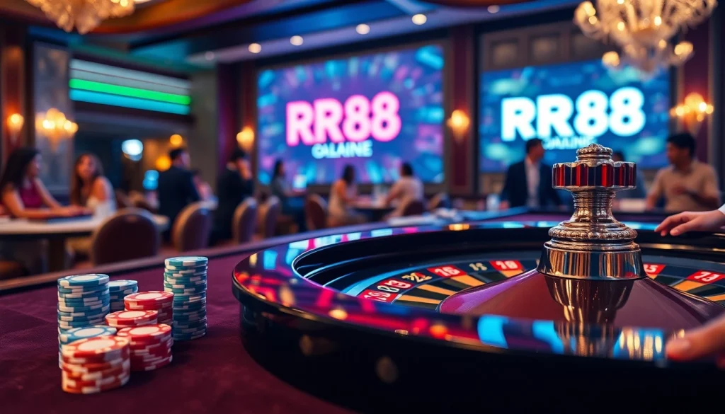 Experience the excitement at RR88 with vibrant roulette gameplay and colorful chips.