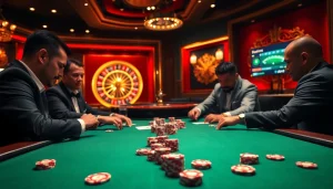 Experience the thrill of NOHULIVE at a professional poker table, filled with vibrant chips and digital betting interfaces.