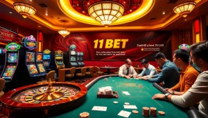 Experience thrilling gameplay at 11BET with stunning casino visuals and vibrant betting activities.