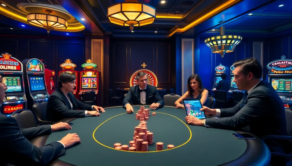 Cwin poker excitement with high-stakes chips and a vibrant casino atmosphere.