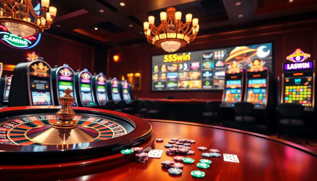 Experience the thrill of gambling at 555win casino with stunning roulette and slot visuals.