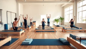 おすすめのピラティス実践法を紹介する、魅力的なピラティススタジオのシーン