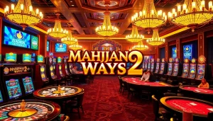 Experience thrilling gameplay with Mahjong Ways 2 slot machines among the vibrant casino atmosphere.