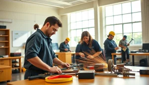 Engaged students learning at trade schools in Hawaii, showcasing hands-on skills and teamwork.