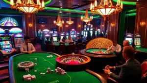 Experience the excitement of gambling with KK55 at luxurious casino tables filled with vibrant chips and cards.