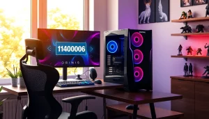 Showcasing a stylish home office with a Dospara gaming setup and a highlighted ドスパラ クーポン code.