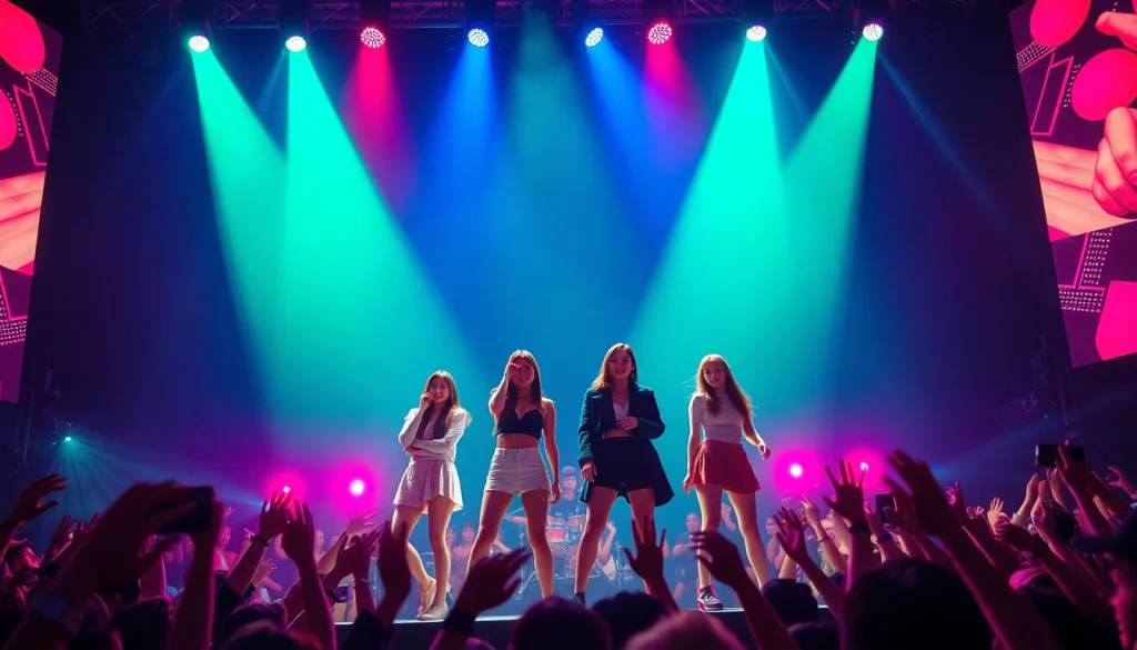 Engaging Blackpink news performance captured at a live concert highlighting the group's energy.