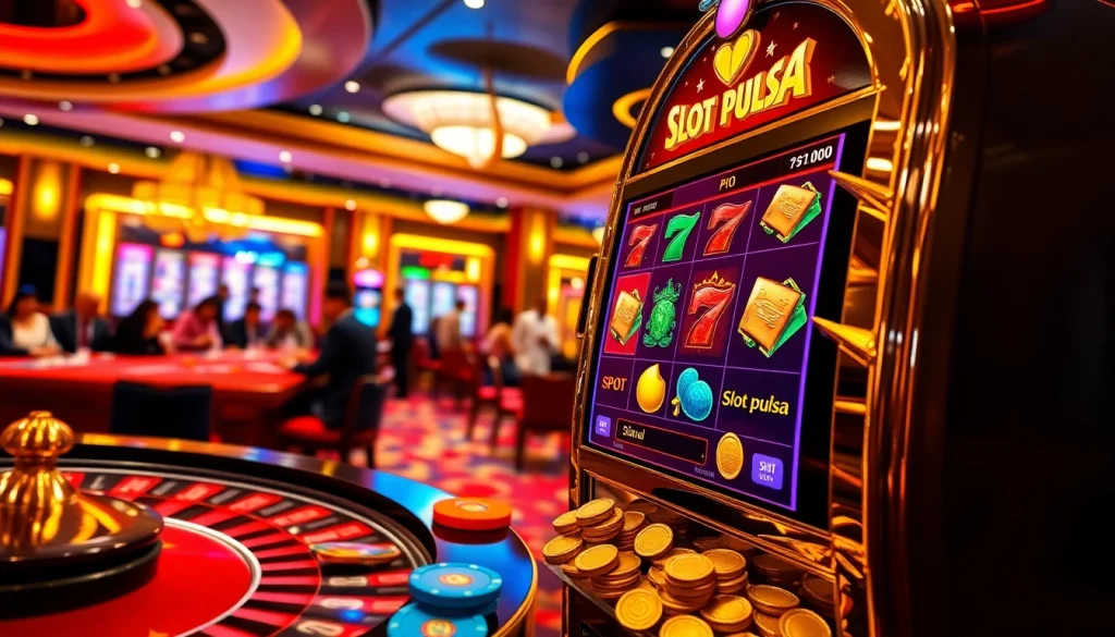 Ikuti permainan slot pulsa yang mendebarkan di kasino mewah dengan mesin yang dinamis dan penjudi yang antusias.