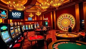 Experience thrilling gameplay at b52club with vibrant slot machines and poker tables.