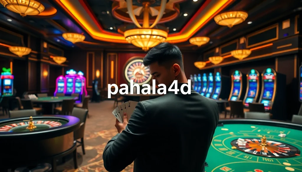 Pahala4d gaming scene showcasing exciting casino tables and vibrant slot machines.