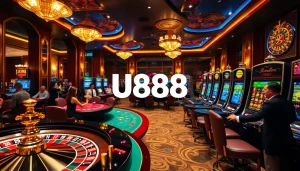 U888 players enjoy the excitement of winning at a top-tier casino with vibrant slot machines and roulette.