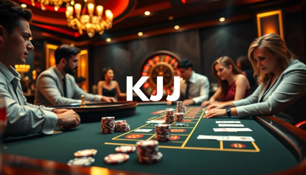 KJC members enjoying an exciting game at a luxurious casino table.