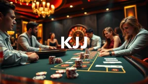 KJC members enjoying an exciting game at a luxurious casino table.