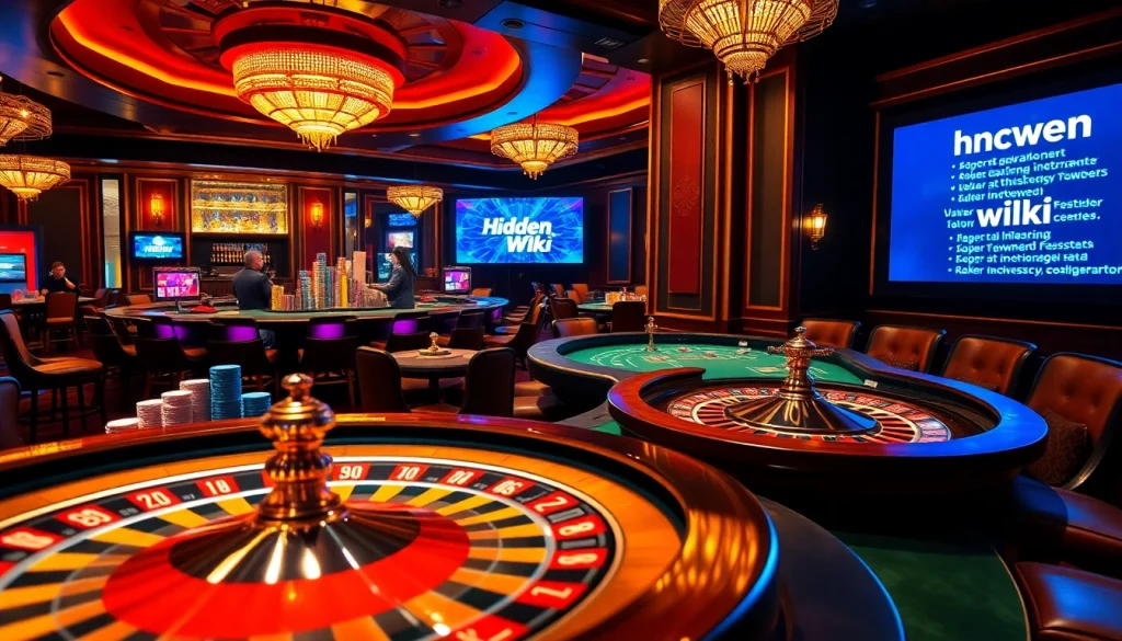 Engaging scene with gambling action at a casino table showcasing the hidden wiki theme.