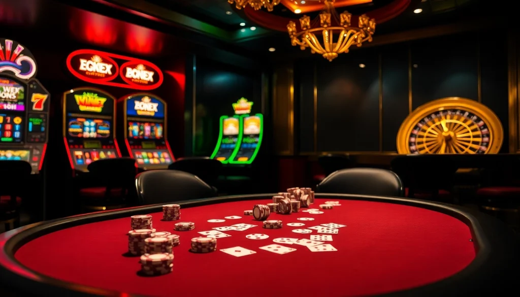 Experience the thrill of online betting at https://vaoluoitv.it.com with a vibrant poker scene featuring chips and cards.