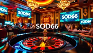 SODO66 roulette table scene with vibrant poker chips and intense gameplay atmosphere