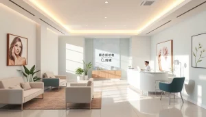 美容と健康を表現する美容クリニックの歓迎受付エリア。美容整形クリニックおすすめ口コミ＆評判情報に関連。