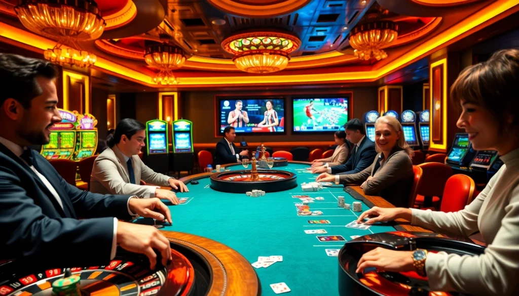xem kết quả bóng đá nhanh during an exciting casino game, showcasing vibrant betting action
