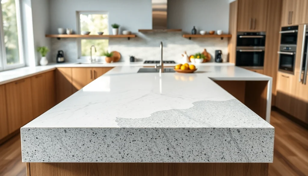 Kitchen Worktop Materials Comparison showcasing sleek materials in a modern kitchen setting