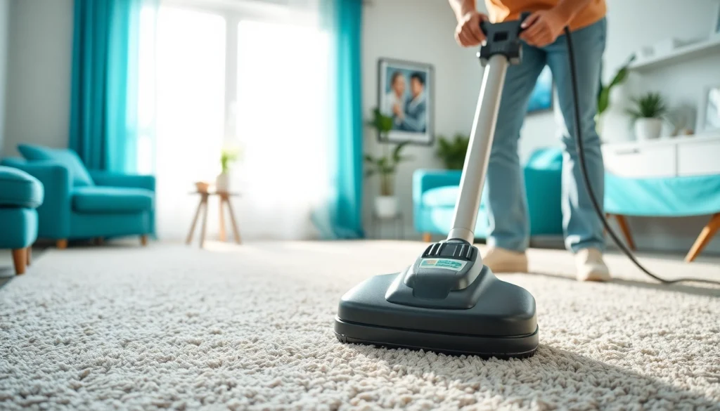 Engaging pet odor carpet cleaning service in action, showcasing a fresh living room environment.