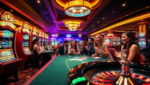 Exciting casino gaming scene with poker chips and roulette wheel, reflecting high stakes and action at https://ecogreenbuilders.in/contact/.