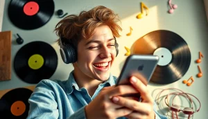 Engaging visual of sharing Apple Music Replay 2023 on social media, highlighting music elements.