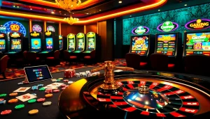 Experience thrilling gambling with vibrant games on 888new.com, featuring poker chips and roulette.