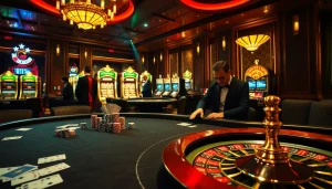 Players engaging in high-stakes poker at a luxurious casino, inspired by the hidden wiki