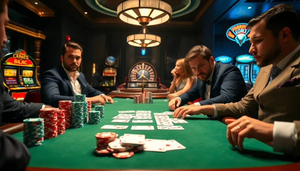 The hidden wiki illuminates a high-stakes poker scene with vibrant chips and strategic players.