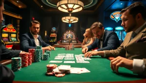 The hidden wiki illuminates a high-stakes poker scene with vibrant chips and strategic players.