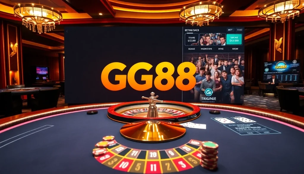 Exciting roulette action at GG88 guru with vibrant casino ambiance and professional atmosphere.
