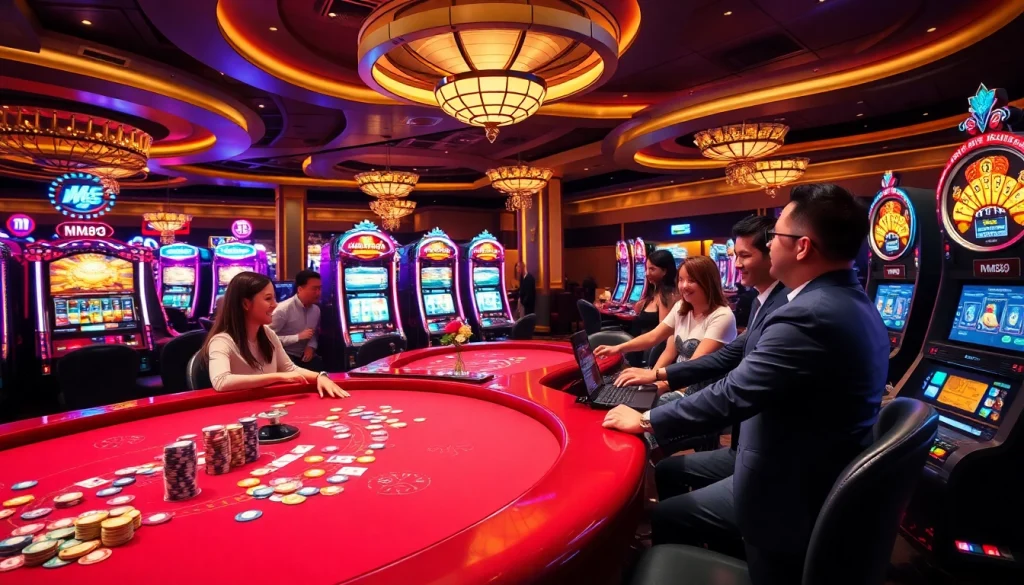 Experience the thrilling ambiance of MM88 casino games with vibrant tables and exciting gameplay.